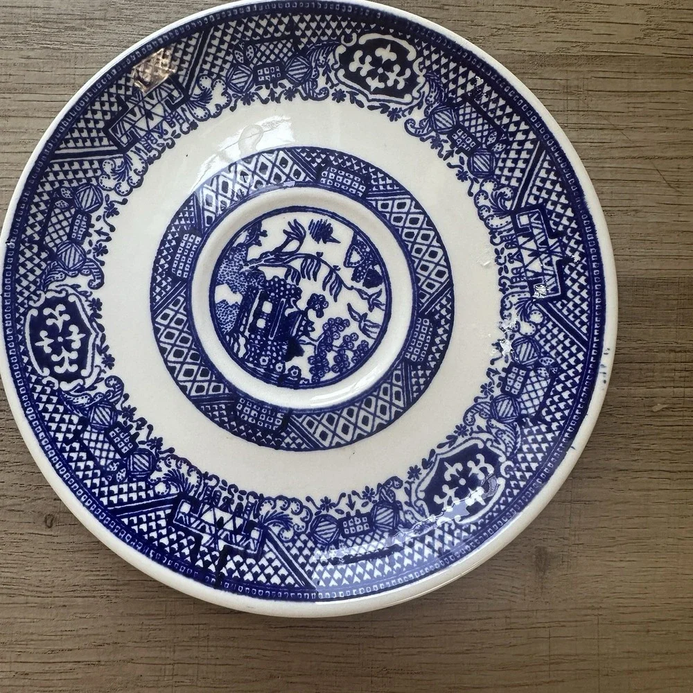 Willow Ware By Royal China Tea Coffee Cup & Saucer Set Plus Extra Saucer - Picture 3 of 12